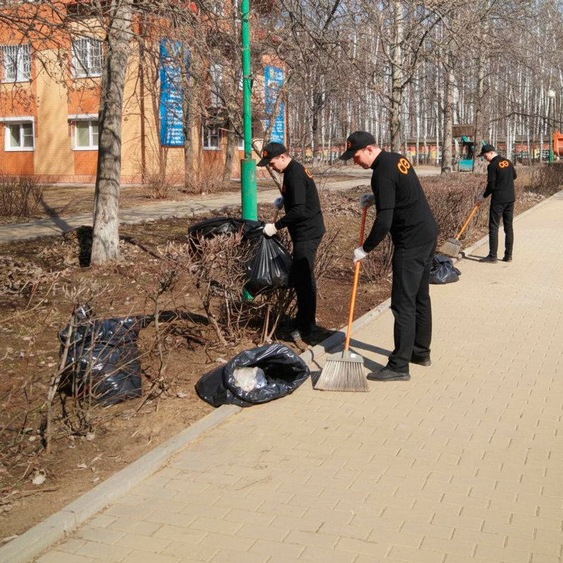 Уборка листьев в Билибино